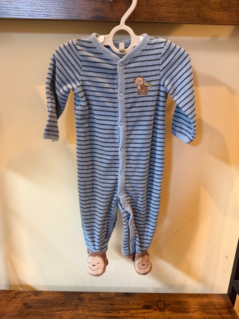 Carter's Baby Boy Monkey Footie Pajamas Size 6 Months